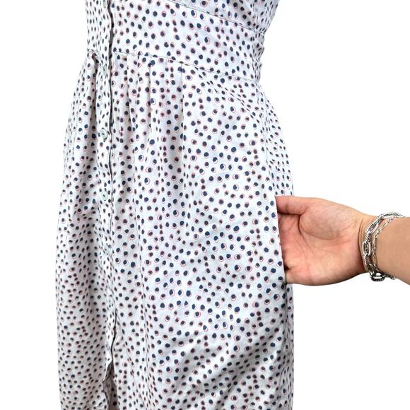 Foxcroft Vienna Short Sleeve Button Up Demure Dots 100% Cotton Shirt Dress - Picture 6 of 13